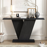 Mirod Console Table with Natural Wood Veneer,V-Base Design for Classic Versatility ,Perfect for N760P237962B