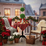 Two-Tier Artificial Plant D7x26.5" Natural Boxwood Sphere Topiary on Metal Spire Circle Ball Home 18565719