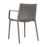 Summer - 4pcs Modern Stackable Plastic Armchair for Indoor/Outdoor Use Ergonomic Slatted Back W3450P323327