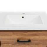 ZUN 24'' Vanity with Ceramic Basin Sink, Modern Storage Cabinet with 3 Drawers, 44777655