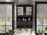4-in-1 Bathroom Mirror Cabinet, 24-inch Wall Mounted Medicine Cabinet with Drawers & Organizer N710P405416B