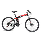 ZUN 26in High Carbon Steel 100kg 21 Speed Land Rover Shimano TX30 Folding Mountain Bike Black 66132359