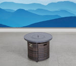 ZUN 25" H x 32" W Aluminum Outdoor Fire Pit Table with Lid B120142404