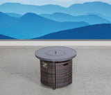 ZUN 25" H x 32" W Aluminum Outdoor Fire Pit Table with Lid B120142404