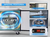 Orikool 29 IN Commercial Refrigerators, Undercounter Refrigerators 8 Cu.Ft with Smooth Casters, 1 W2095126115