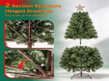 5FT Pre-Lit Artificial Christmas with Ornaments, 140 Warm White LED Lights, PVC Hinged Xmas 87148215