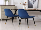Lassan Contemporary Fabric Dining Chairs, Set of 4, Blue T2574P164528