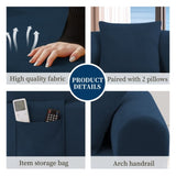 Spring Sofa with High-Quality Fabric, Pillows & Storage - Pocketed Springs, High-Density Foam, for B347P365288
