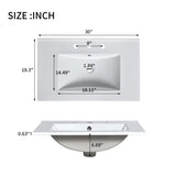 ZUN 30'' Bathroom Vanity with Ceramic Sink Combo Set, Solid Wood Frame Modern Bathroom Storage N710P194130Z