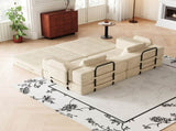 72.4 inch convertible sofa bed, corduroy fabric sofa with two side storage pockets and two cushions, W3505P355570