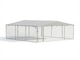 Silver 13' x 13' x 6.5' Outdoor Pet Kennel Waterproof Roof for Small & Medium Dogs 37420580