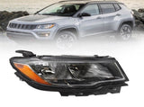 Halogen Headlights Assembly Fit for 2017-2021 Jeep Compass OE Factory Style Headlights, W1155P284464