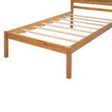 Platform Bed Frame with Headboard , Wood Slat Support , No Box Spring Needed ,Twin,Oak WF212811AAN