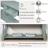 63inch Long Wood Console Table with 3 Drawers and 1 Bottom Shelf for Entryway Hallway Easy Assembly W1202114031