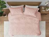 Full/Queen Embroidered Medallion Faux Fur Ultra Plush Comforter Mini Set B03597037