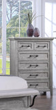Contemporary Light Gray Finish 1pc Tall Chest Wooden Bedroom Furniture Metal Pull Furniture B011P228542