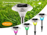 4 PCS Solar Powered Color Changing Path Lights, IP44 Waterproof Auto DusktoDawn LED Lights for 33933698