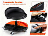 Adjustable Rolling Mechanic Stool with Backrest & Removable Tool Tray, 360&deg Swivel Lockable 17950819