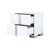 Elegant Nightstand with Metal Handle, Mirrored Bedside Table with 2 Drawers for Bedroom, Living 62606640