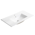 ZUN 24 Inch Wall Mounted Bathroom Vanity with White Ceramic Basin,Two Soft Close Cabinet Doors, Solid 68340761