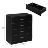 ZUN [FCH] Modern Simple 4-Drawer Dresser Black 20865416