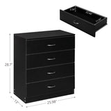 Modern Simple 4-Drawer Dresser Black 67789972