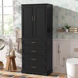 72.2'' Tall Freestanding Bathroom Cabinet with 3 Drawers , Adjustable N729P296769B
