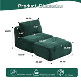 Modern Memory Foam Compressed Sofa,Single Chaise Longue for Living Room,Pet-Friendly Cloud Modular 80580972