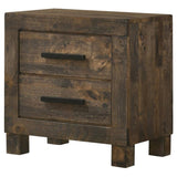 Rustic Golden Brown 2-drawer Nightstand B062P145494