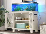 20 Gallon Fish Tank Stand with Power Outlets, Farmhouse Decorative Aquarium Stand 80404840