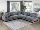 1pc Modern Living Room Furniture Modular Armless Chair Plush Gray Corduroy Fabric Upholstery Plywood B011P220981