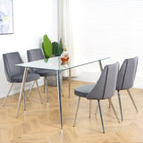 Modern Grey Velvet Dining Chairs , Fabric Accent Upholstered Chairs Side Chair with chrome Legs for W210127132