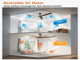 52 Inch Ceiling Fans with Lights Led Remote Control Low Profile Flush Mount for Living Room Bedroom 32111693
