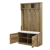 Wood Coat Rack, Storage Shoe Cabinet, with Clothes Hook, with Sponge Pad Product, Multiple Storage 03980719
