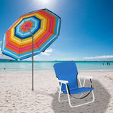 Oxford Cloth Iron Outdoor Beach Chair Blue 16577017