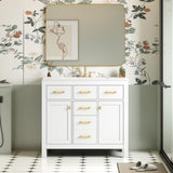 36'' Bathroon Vanity with Ceramic Sink Combo Set,Modern Freestanding Single Bathroom Cabinet with 4 N710P247494K