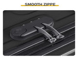 ABS Trolley Case 20in 24in 28in 3PCS Suitcase Set Vertical Striped Frosted Case Suitcase Black 70818180