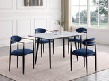 Modern Contemporary 2pcs Side Chairs Blue Fabric Upholstered Ultra Stylish Chairs Set B011139602