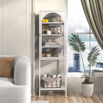 ZUN Metal Glass Door Display Storage Cabinet - 5-Tier Cube Bookshelf Storage Cabinet with 3 Adjustable W2735P186328