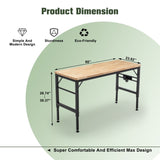 Adjustable Height Workbench, 60" Rubber Wood Top Heavy duty Workstation with Power Outlets, 2000 LBS W1422P218519