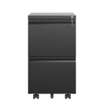 ZUN 2 Drawer Metal Mobile File Cabinet, Rolling File Cabinet with Lock for Hanging Legal/Letter/A4 59575448