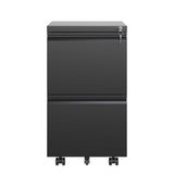2 Drawer Metal Mobile File Cabinet, Rolling File Cabinet with Lock for Hanging Legal/Letter/A4 80070490