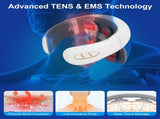 Portable Heated Neck Massager with Remote Control, TENS EMS Technology 8 Massage Heads, 15 Mins Auto 77039860