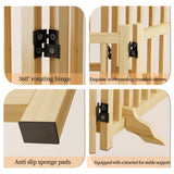 (6 Panel) Wooden Freestanding Dog Gates for The House,Dog Gates for Doorways, Stairs,Wood Dog Fences W2641P336052
