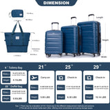 Luggage set of 5 pieces, expandable hard PC luggage set with TSA lock for rotating wheels, W284P202781