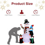 ZUN 6ft With 3 Penguins, 4 Light Strings, 1 Colorful Rotating Light, Inflatable, Garden Snowman 98246671