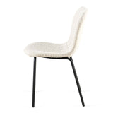 ZUN Off White Boucle Chairs Set of 4,Mid-Century Modern Upholstered PU Leather Chairs,for Kitchen W1164P205385