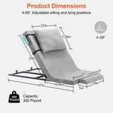 4-68&deg Lift Range Electric Adjustable Bed Backrest, 300 lbs Capacity, Ideal for Elderly, 19491516