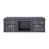 Grey and Gunmetal Storage Bench B062P189168