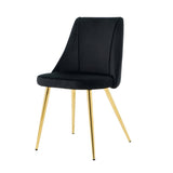 Modern simple velvet dining black chair home bedroom stool back dressing chair student desk chair W210115306
